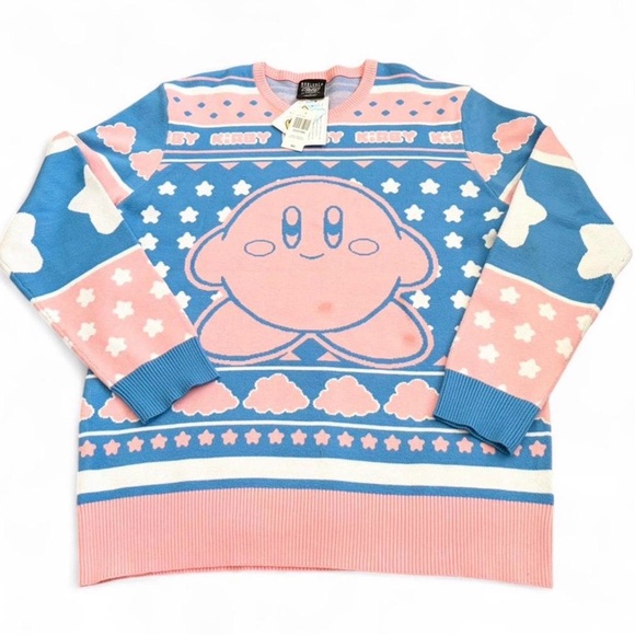 Boxlunch Sweaters - Kirby Intarsia Holiday Sweater Nintendo Unisex Boxlunch Exlusive Size M